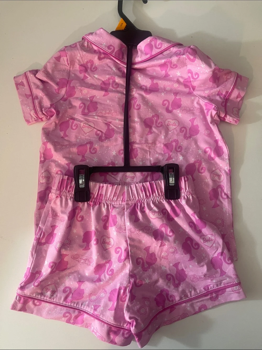Barbie Pink Short-Sleeve Pajama Set with Icon Print